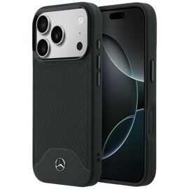 Etui Mercedes Leather Wood Effect and Curve MagSafe na iPhone 17 Pro - czarne