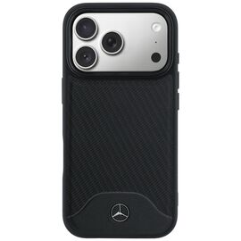 Etui Mercedes Leather Wood Effect and Curve MagSafe na iPhone 17 Pro Max - czarne