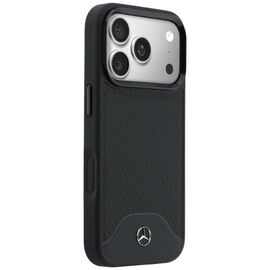 Etui Mercedes Leather Wood Effect and Curve MagSafe na iPhone 17 Pro Max - czarne