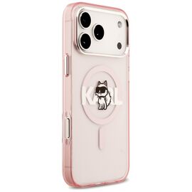 Etui Karl Lagerfeld IML Choupette Sketch Logo MagSafe na iPhone 17 Pro Max - różowe