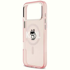 Etui Karl Lagerfeld IML Choupette Sketch Logo MagSafe na iPhone 17 Pro Max - różowe