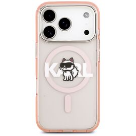 Etui Karl Lagerfeld IML Choupette Sketch Logo MagSafe na iPhone 17 Pro - różowe