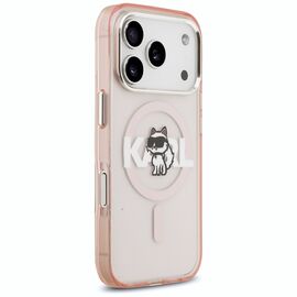Etui Karl Lagerfeld IML Choupette Sketch Logo MagSafe na iPhone 17 Pro - różowe
