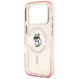 Etui Karl Lagerfeld IML Choupette Sketch Logo MagSafe na iPhone 17 Pro - różowe