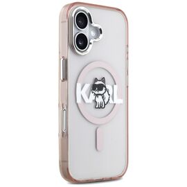 Etui Karl Lagerfeld IML Choupette Sketch Logo MagSafe na iPhone 17 - różowe