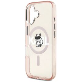 Etui Karl Lagerfeld IML Choupette Sketch Logo MagSafe na iPhone 17 - różowe