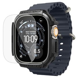 Etui Spigen Rugged Armor + Szkło hartowane 9H na Apple Watch Ultra 49 mm - czarne matowe