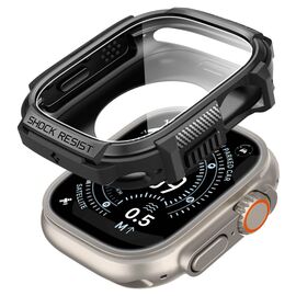 Etui Spigen Rugged Armor + Szkło hartowane 9H na Apple Watch Ultra 49 mm - czarne matowe