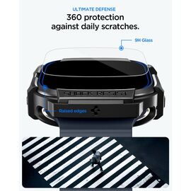 Etui Spigen Rugged Armor + Szkło hartowane 9H na Apple Watch Ultra 49 mm - czarne matowe