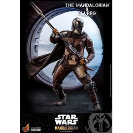 STAR WARS - Mandalorian & Blurrg - Pack 2 figures 37cm