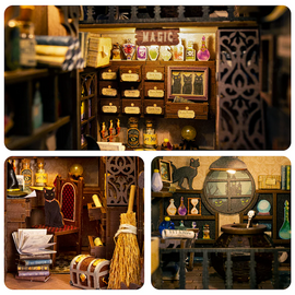 BOOK NOOK KIT - DIY - Magic Pharmacist - 282pc + LED Light