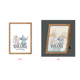 STITCH & ANGEL - Ohana means Family - Framed Lamp