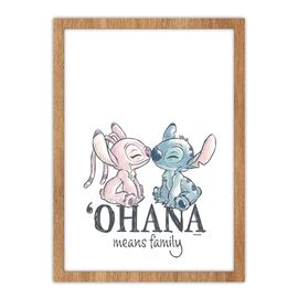 STITCH & ANGEL - Ohana means Family - Framed Lamp