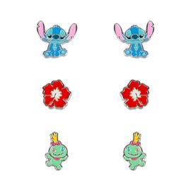 STITCH - 3 Pairs of Studs Earrings - Plated Brass