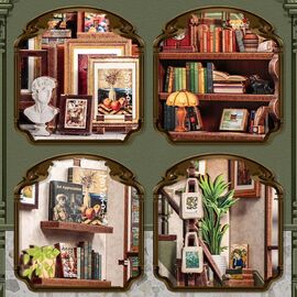 MINIATURE HOUSE - DIY- Gallery Bookstore - 246pc + LED Light