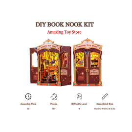 BOOK NOOK KIT - DIY - Amazing Toy Store - 107pc + LED Light