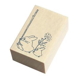 MY NEIGHBOR TOTORO - Blue & white Totoro - Wooden stamps 2.x3x4.5cm