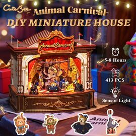 BOOK NOOK KIT - DIY - Animal Carnival - 413pc + LED Light
