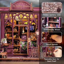 MINIATURE HOUSE - DIY - Astrology Bookshop - 155pc + LED Light