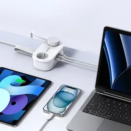 Orico APP 15.5W 5in1 Power Strip 2x AC + 2x USB-A + 1x USB-C - White | Techbox