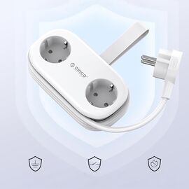Orico APP 15.5W 5in1 Power Strip 2x AC + 2x USB-A + 1x USB-C - White | Techbox