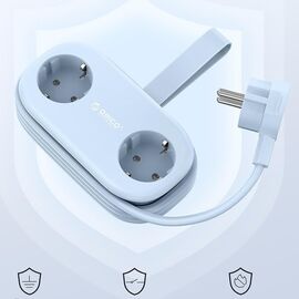 Orico AP3 20W GaN 5in1 Power Strip 2x AC + 2x USB-A + 1x USB-C - Blue | Techbox