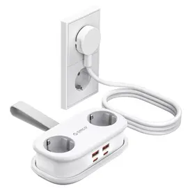 Orico AP3 20W GaN 5in1 Power Strip 2x AC + 2x USB-A + 1x USB-C - White | Techbox