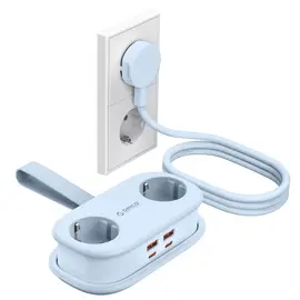 Orico AP3 65W GaN 6in1 Power Strip 2x AC + 2x USB-A + 2x USB-C - Blue | Techbox