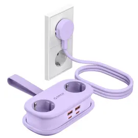Orico AP3 65W GaN 6in1 Power Strip 2x AC + 2x USB-A + 2x USB-C - Purple | Techbox