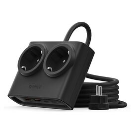 Orico PDC25 25W 6in1 Power Strip 2x AC + 2x USB-A + 2x USB-C - Black | Techbox
