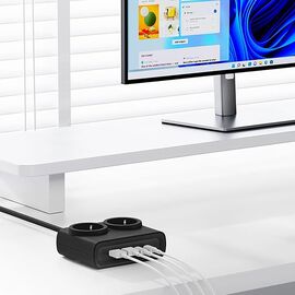 Orico PDC25 25W 6in1 Power Strip 2x AC + 2x USB-A + 2x USB-C - Black | Techbox