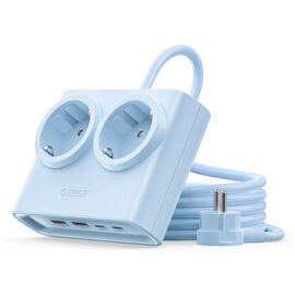 Orico PDC25 25W 6in1 Power Strip 2x AC + 2x USB-A + 2x USB-C - Blue | Techbox