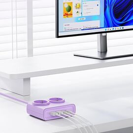 Orico PDC25 25W 6in1 Power Strip 2x AC + 2x USB-A + 2x USB-C - Purple | Techbox