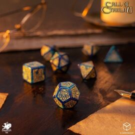 Call of Cthulhu 7th Edition Dice Set of 7 Blue-green & Gold