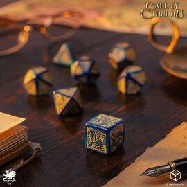 Call of Cthulhu 7th Edition Dice Set of 7 Blue-green & Gold