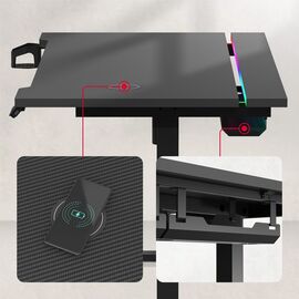 Huzaro Hero 8.7 RGB Electric Gaming Desk – Black | Techbox