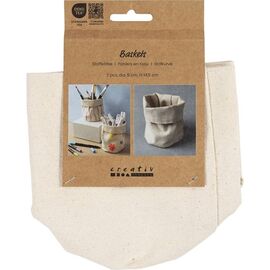 Creativ Company - Fabric Baskets - Light Natural - H: 14,5 cm, Dia: 9 cm (498470) / Toys