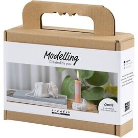 DIY Kit  - Mini Craft Kit Modelling, Candle holder with shells - Off White - 1 pack (977842) / Toys