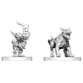 Pathfinder Battles Deep Cuts Unpainted Miniature Goblin Commando & Goblin Dog 13 cm