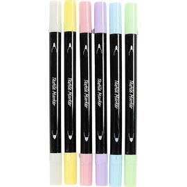 Creativ Company - Textile markers, line 2,3+3,6 mm, pastel colours, 6 pc/ 1 pack (334829) / Toys