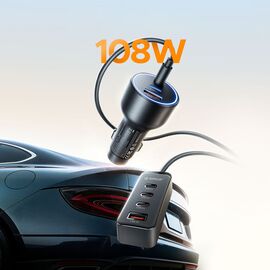 Orico ChargeClip 108W Car Charger 2x USB-A + 4x USB-C with Clip - Black