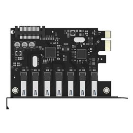 Orico PVU3 PCI-E 7x USB 3.0 Expansion Card for Desktop - Black