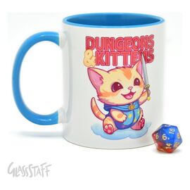Glassstaff Gift Set Mug & Dice D20 Dungeons & Kittens