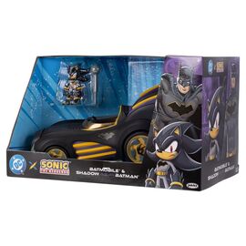 DC x Sonic - The Hedgehog Action Figure with Vehicle Shadow Batman & Batmobile 6 cm