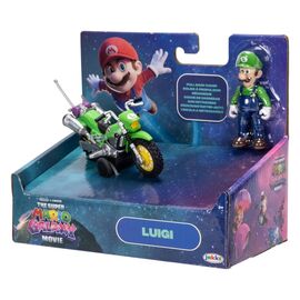 The Super Mario Galaxy Movie Action Figure with Pull Back Motorcycle Luigi 6 cm