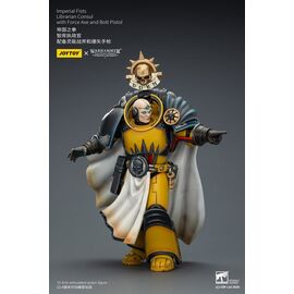 Warhammer Imperial Fists Action Figure Librarian Consulwith Force Axe and Bolt Pistol 12 cm