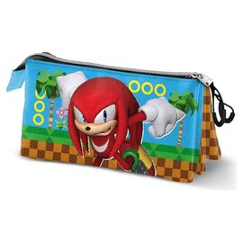 Sonic - The Hedgehog Triple Pencil case SEGA Knuckles Run Multicolour