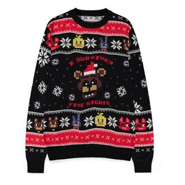 Five Nights at Freddy's Sweater Survived Five Nights (Christmas Jumper) Size L