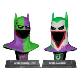 Batman DC Direct Mini Replica 1/3  2-pack Batman Cowls Hush & Knightfall (Jokerized) (Gold Label) 18 cm