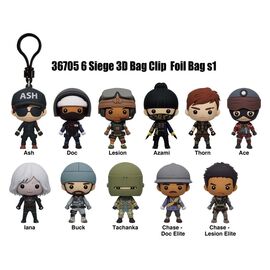 Six Siege 3D PVC Bag Clips Series 1 Display (24)